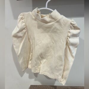 Toddler Puff Sleeved Ribbed Turtleneck